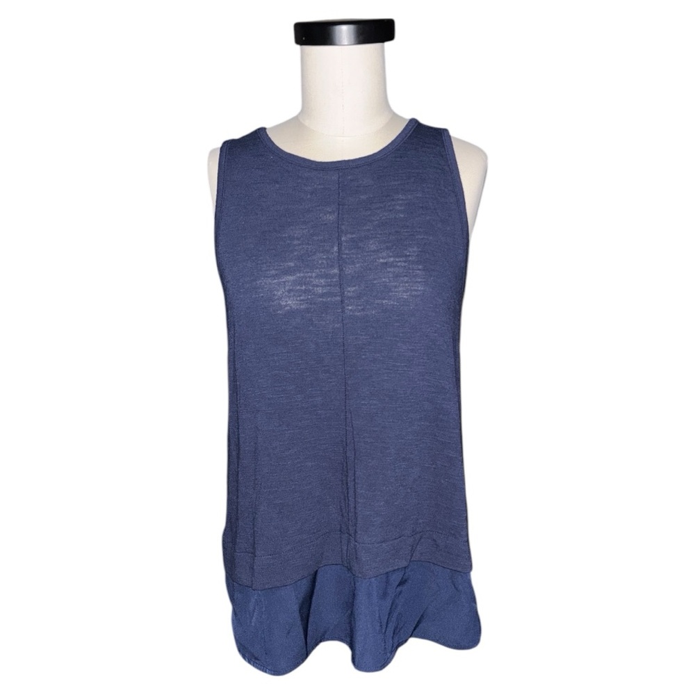 J. Crew Navy Blue Drapey Tank Top with Silky Hem
